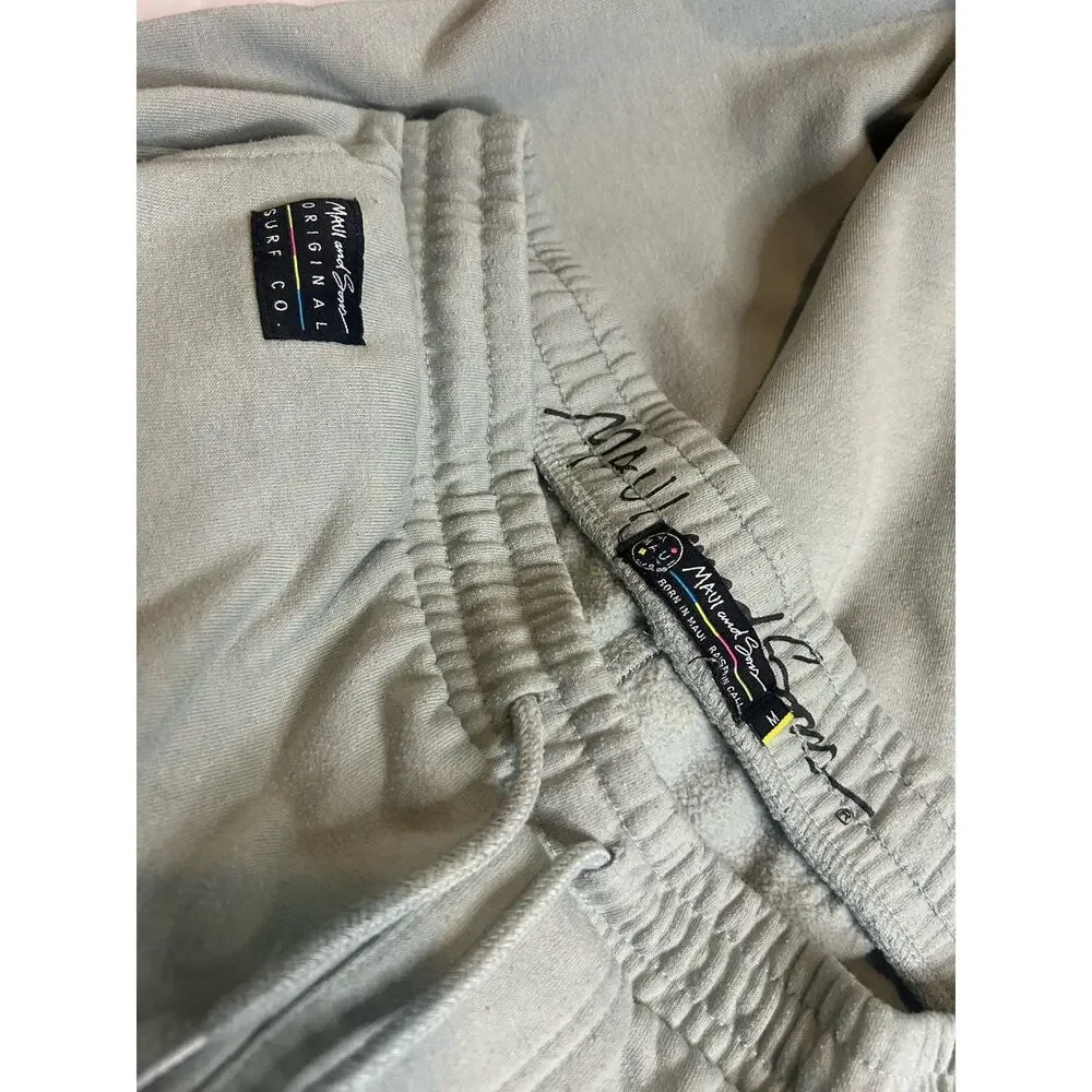 Maui and Sons Original Surf Co. Graphic Logo Fleece Jogger Sweatpants Medium